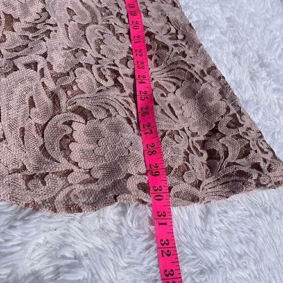 Free People Lace Dress Tunic Embroidered Ruffle Short Sleeve Tan Black Size XS - Picture 8 of 8